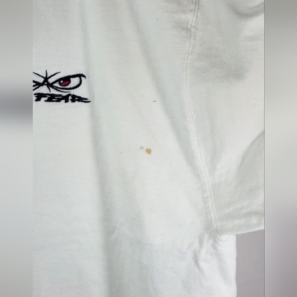 VINTAGE NO FEAR FACE YOUR FEARS LIVE YOUR DREAMS 1990s SIZE EXTRA LARGE WHITE - Picture 3 of 10